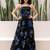 Black heavy digital printed faux georgette gown style