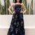 Black heavy digital printed faux georgette gown style