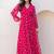 Pink heavy digital printed faux georgette gown style