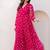 Pink heavy digital printed faux georgette gown style
