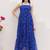 Blue heavy digital printed faux georgette gown style
