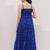 Blue heavy digital printed faux georgette gown style