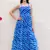 Blue heavy digital printed faux georgette gown style