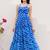 Blue heavy digital printed faux georgette gown style