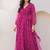 Magenta heavy digital printed faux georgette gown style