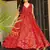 Red heavy digital printed heavy rayon gown palazzo style