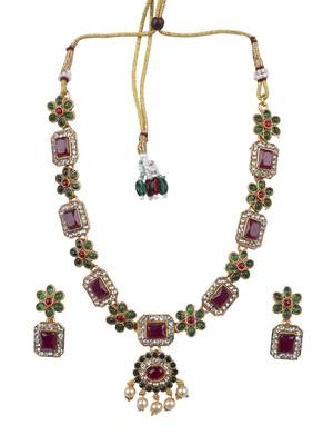 Multicolor flower necklace set 2