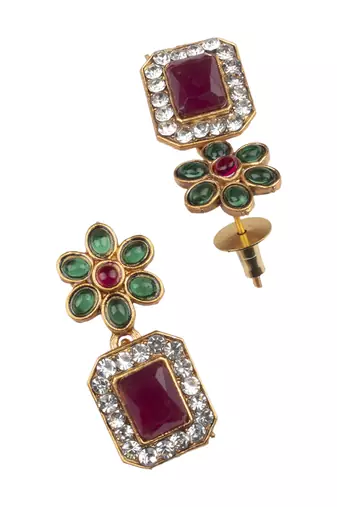 Multicolor flower necklace set