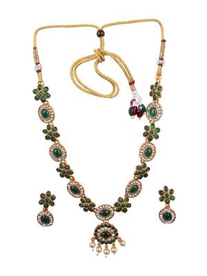 Green flower necklace set 2