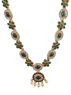 Green flower necklace set 3