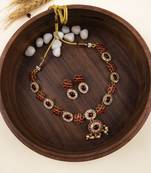 Red flower necklace set