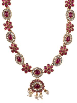 Red flower necklace set 3