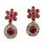 Red flower necklace set