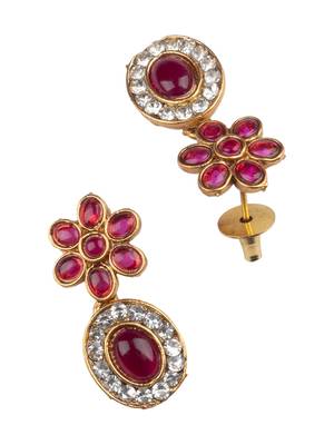 Red flower necklace set 5