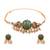 Minimalist green kemp floral choker set