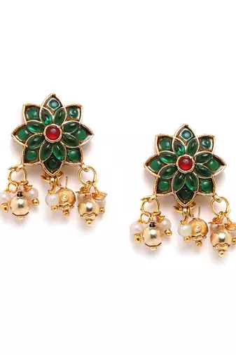 Minimalist green kemp floral choker set