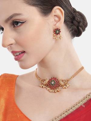 Minimalist multicolor kemp floral choker set 1