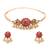Minimalist red kemp floral choker set