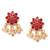 Minimalist red kemp floral choker set