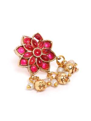 Minimalist red kemp floral choker set 5