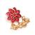 Minimalist red kemp floral choker set