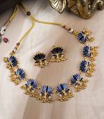 Divine petal inspired blue necklace set