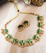 Divine petal inspired green necklace set