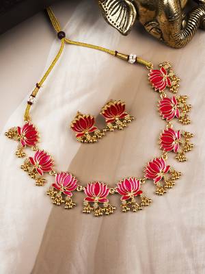 Divine petal inspired multicolor necklace set 1