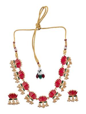 Divine petal inspired multicolor necklace set 2