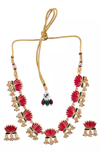 Divine petal inspired multicolor necklace set