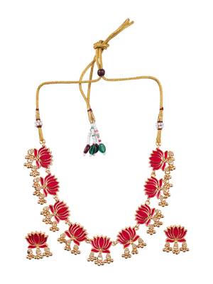 Divine petal inspired pink necklace set 2