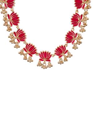 Divine petal inspired pink necklace set 3