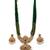 Ad emeralds studded green beads layered long necklace