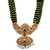 Ad emeralds studded green beads layered long necklace
