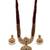 Ad emeralds studded red beads layered long necklace