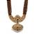 Ad emeralds studded red beads layered long necklace
