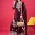 Maroon color faux georgette embroidery work sharara set