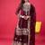 Maroon color faux georgette embroidery work sharara set