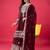 Maroon color faux georgette embroidery work sharara set