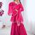 Pink color mal chnaderi silk mirror work and hand work sharara set