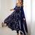 Blue color hevay faux georgette embroidery work gown