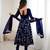 Blue color hevay faux georgette embroidery work gown