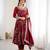 Maroon color hevay faux georgette embroidery work gown