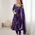 Purple hevay faux georgette embroidery work gown
