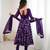 Purple color hevay faux georgette embroidery work gown