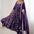 Purple color hevay faux georgette embroidery work gown