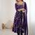 Purple color hevay faux georgette embroidery work gown