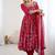 Red color hevay faux georgette embroidery work gown