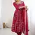 Red hevay faux georgette embroidery work gown