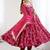 Red color hevay faux georgette embroidery work gown